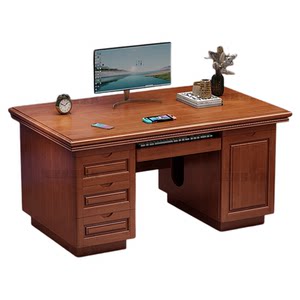 
Chinese log solid wood office desk home desktop computer desk drawer desk writing desk office staff school