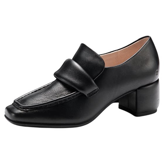 
ECCO Loafers Women's Shoes Spring New Thick Heel Increased Commuting Retro High Heels Model 291903
