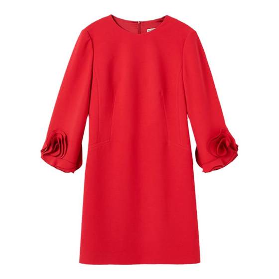 
Langzi French retro Hepburn style short New Year's A-line skirt 2025 spring new high-end dress