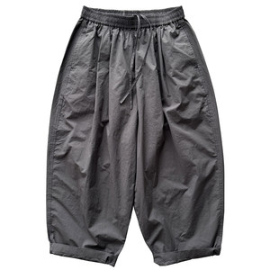 24661 Summer life-saving lightweight quick-drying nine-point pants dad pants for men Japanese loose carrot pants harem pants