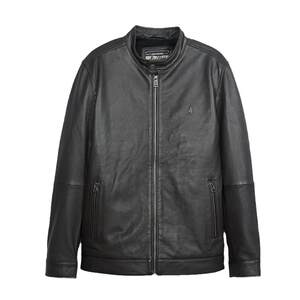 
MCS comes from Marlboro new autumn sheep leather genuine leather jacket slim stand collar outdoor solid color leather jacket for men