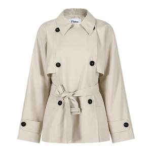 
Fano Classic modern loose-leaf silhouette double-breasted draped short windbreaker jacket for women's small Autumn 2025