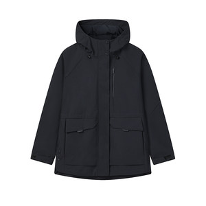 
FILA Official Women's Jacket 2026 Spring New Casual Simple Water-Repellent Water-Resistant Waistable Hooded Windbreaker Top