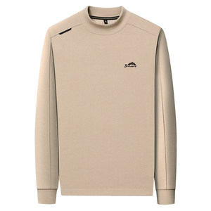 
2025 autumn and winter long-sleeved T-shirt men's half turtleneck double-sided velvet bottoming shirt sweatshirt casual warm inner top