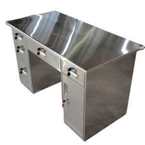 
304 Thickened Stainless Steel Doctor Office Desk Computer Desk Table with Drawer Dust-free Workshop Workbench Writing Table