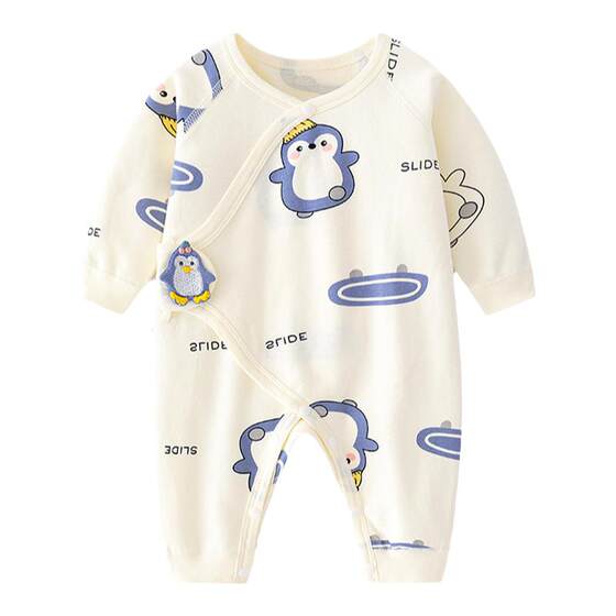 
Newborn one-piece baby boneless harem spring, autumn and summer pure cotton newborn monk clothing crawling clothing baby warm clothes
