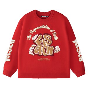 FILA FUSION Fashion Brand Couple Knitted Sweater 2025 Spring New Fashion Casual Pullover Sweater
