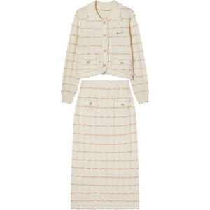 
[89/piece] EPTISON suit women's 2025 winter small fragrance knitted cardigan jacket skirt two-piece set