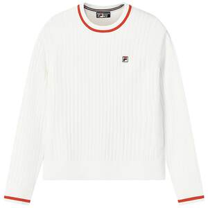 
Yang Mi's same style FILA official long-sleeved knitted sweater top for women spring new fashion casual pullover sweater