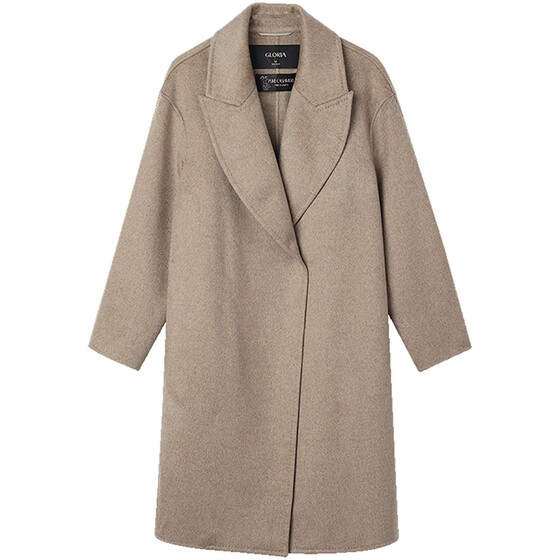 First 30% off Gloria high-end all-cashmere double-collar coat for women, popular winter mid-length coat