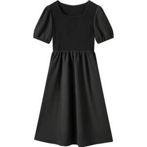 
Semir dress for women with puff sleeves slim temperament gentle summer versatile waist texture midi skirt elegant