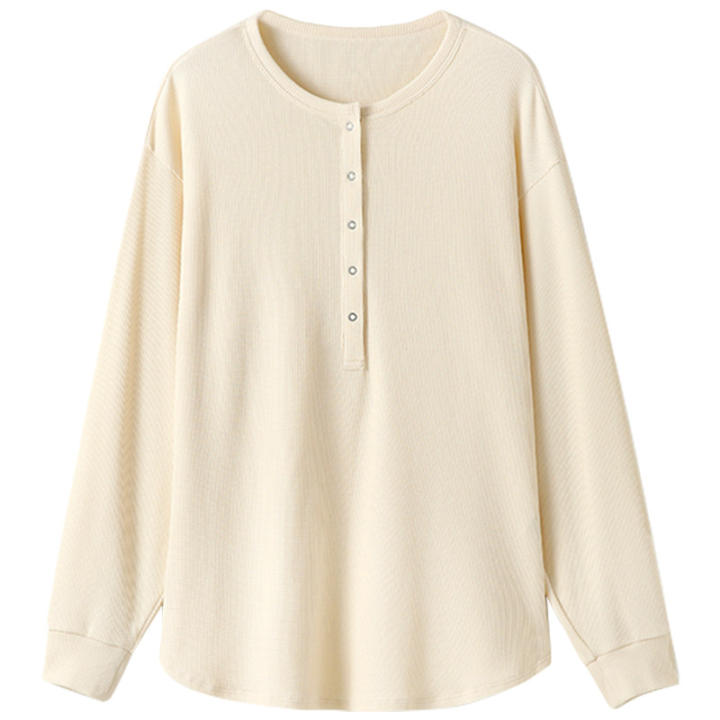 Mom Jane Nursing Top Long Sleeve Waffle Knit Comfortable