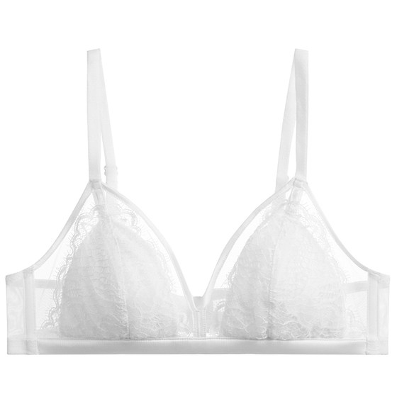 Lilymoda French underwear female girl pure and thin bra, no steel circle, small breast lace triangular cup bra
