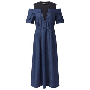 
Direct discount of 50% off Gloria denim dress women's spring high-end fake two-piece waist long skirt