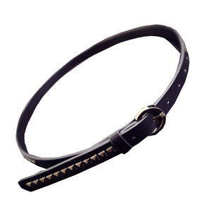 
Qiao Anjia European and American style punk rivets with unique and versatile black belt, thin belt, thin belt, women's trendy