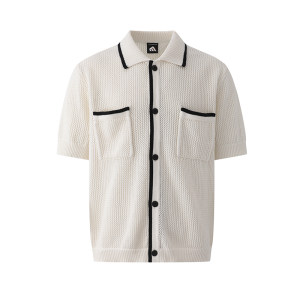 
MRCYC small fragrance short-sleeved sweater men's summer loose lapel half-sleeved T-shirt Korean commuter breathable knitted cardigan