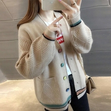 Early Spring and Autumn 2024 Women's Coat Top European Goods Lazy Style Sweater Women's Knitted Cardigan Spring Sweater