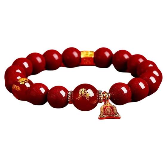 
Natural special grade raw ore raw stone cinnabar bracelet birth year bracelet fortune transfer bead protection high content genuine product