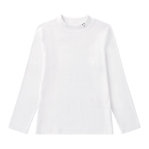 
Cotton era children's T-shirt bottoming shirt boys and girls warm long-sleeved pure cotton white autumn top thickened