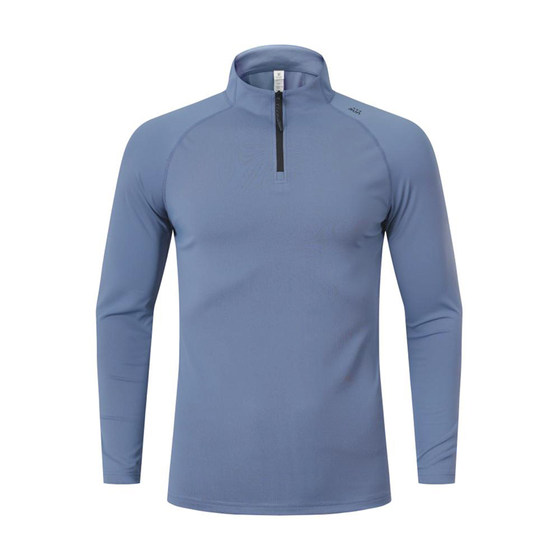 
Spring and Autumn American slim fit velvet warm high elastic fitness running training sports long-sleeved T-shirt 2024 new men