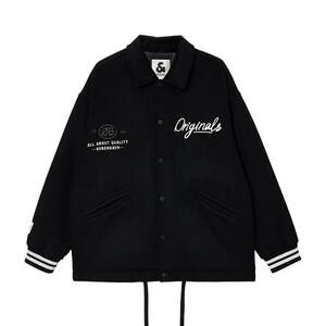
jq district Lingzhi Jack Jones men's winter casual daily versatile letter embroidered loose lapel woolen coat