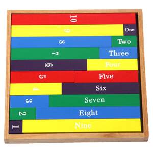 Montessori Mathematics Early Early Early Early Teachers Performance Baseball Mongolian Terram-like children's puzzle toys 1-10 English corresponding board