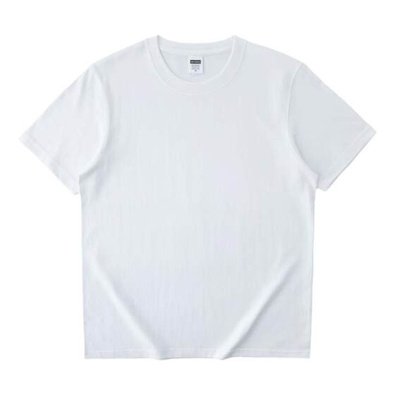 Spring and Summer Men's and Women's Underlay Shirts 270g Heavyweight Pure Cotton Solid Color T Versatile White Impermeable Round Neck Short Sleeve American Thick T-shirt