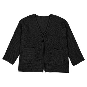 
Lu and Yamayu drawstring straps off shoulder Yamamoto dark sweater autumn and winter ladies versatile black top coat