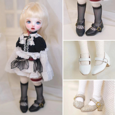 taobao agent Spot BJD6 point 1/6 GL card meat red wood painting baby shoes doll clothing accessories side high -heeled leather shoes