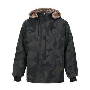 
Camouflage leather jacket for men in winter plus velvet thickened oil-proof waterproof work clothes leather jacket leather pants suit men's leather jacket jacket