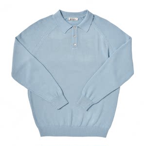 
Chaimi polo shirt sweater men's spring pure cotton raglan sleeve short long-sleeved top casual pullover knitted bottoming shirt
