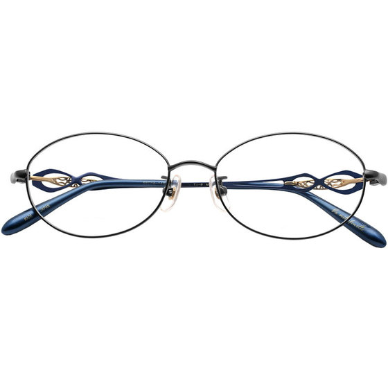 
Japan's LaMille pure titanium glasses frame women's full frame temperament small face gold wire ultra-light small fresh glasses frame 106