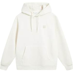 李宁加绒卫衣女款冬季2025新款情侣连帽上衣休闲白色长袖运动服男