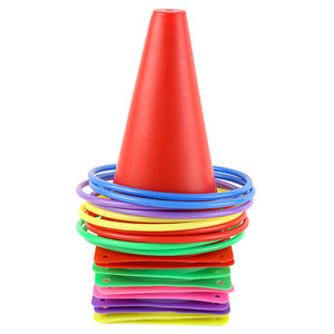 Throwing cone bucket sleeve rims of kindergarten outdoor sense training equipment parent -child set set color sleeve