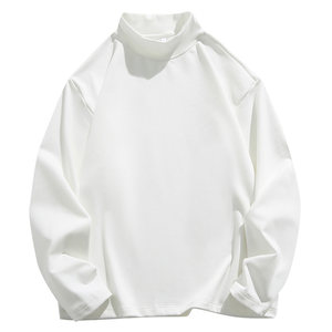 
Japanese German velvet half high neck long sleeve T-shirt men's autumn and winter style plus velvet thickened thermal inner wear solid color sweatshirt base shirt