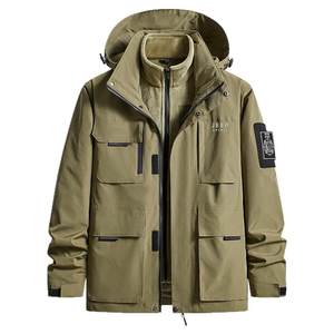 
JEEP Jeep Jacket Men's Winter Warm Three-in-One Removable Fleece Thickened Windproof Waterproof Charge