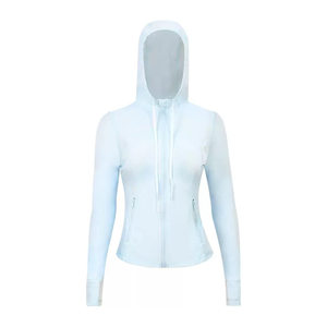 
Ruth's same style hooded yoga wear sports jacket women's running stand-up collar zipper fitness long-sleeved autumn and winter