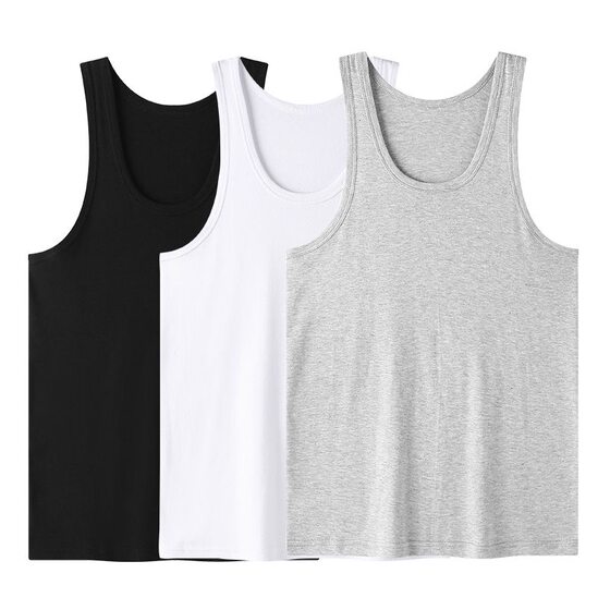 
Men's vest pure cotton thin spring and summer loose plus size sleeveless cotton vest vest for middle-aged and elderly people