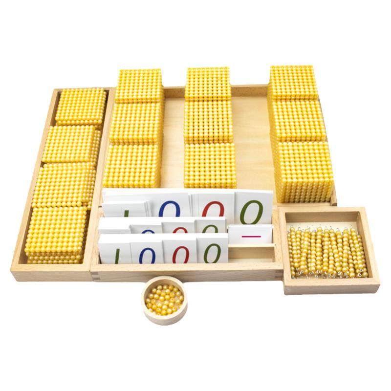 Montessori Math Teaching Aids Bank Game Golden Beads Decimal Stamps ...