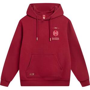 
Li Ning Chinese Culture Series Forbidden City Joint Sweatshirt Women Spring Red Top Year of the Horse Couple Wear Sportswear Men