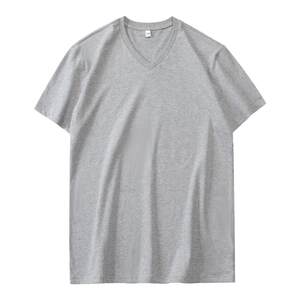 
2026 T-shirt summer loose V-neck pure cotton heavyweight men's short-sleeved half-sleeved inner wear shirt white men's clothing