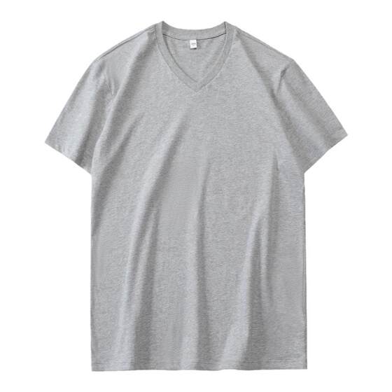 
2026 T-shirt summer loose V-neck pure cotton heavyweight men's short-sleeved half-sleeved inner wear shirt white men's clothing