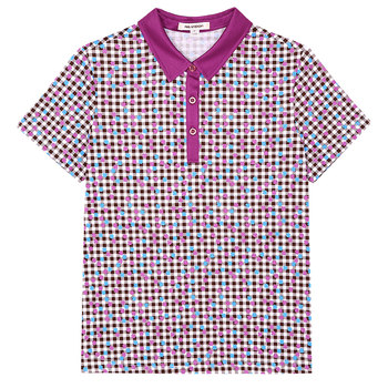 Mirandon short -sleeved lapel silk cotton T -shirt female thin model