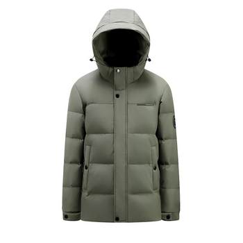 Yalu middle-aged and elderly men's down jacket short thickened 2025 new dad winter hooded warm winter jacket