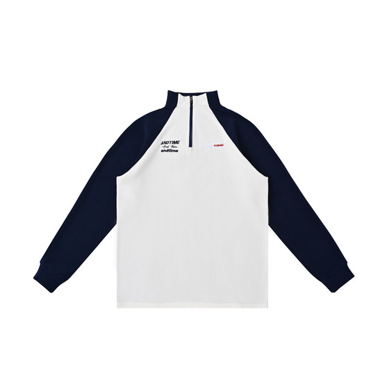 
ANDTIME polar fleece spliced half-zip long-sleeved sports outdoor warm sweatshirt training running fitness jacket