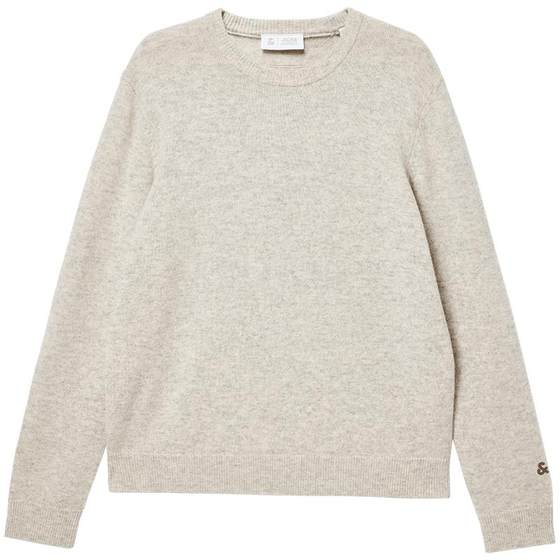 
[92% Wool] Jack Jones Men's Fall 2025 New Solid Color Sweater Embroidered Logo Knitted Sweater