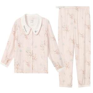 
loveloc postpartum clothing for pregnant women in spring and summer, maternity pajamas, gauze home clothes, bamboo cotton suit, breathable breastfeeding during pregnancy