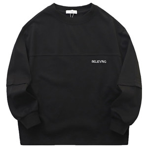 
Boys long-sleeved t-shirt pure cotton bottoming shirt spring 2026 new spring and autumn children boys round neck white top trendy