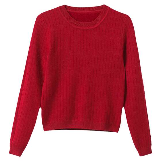 
Plush sweater for women 2025 new thickened one-piece velvet autumn and winter warm short pullover with knitted bottoming sweater for women