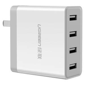 
Green three-port charger head USB plug mobile phone fast charging suitable for Apple Xiaomi Android tablet headset one drag three four port universal cable multi-port multi-function 5v3a charging head